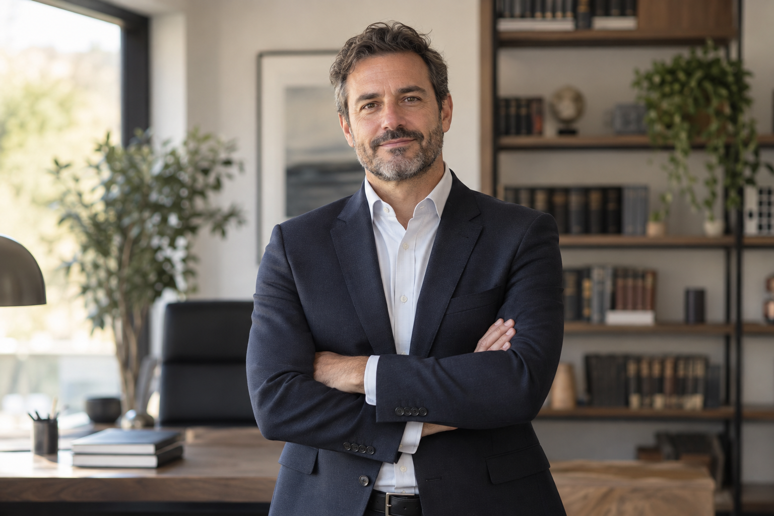 Imagen ilustrativa de un asesor jurídico en su despacho